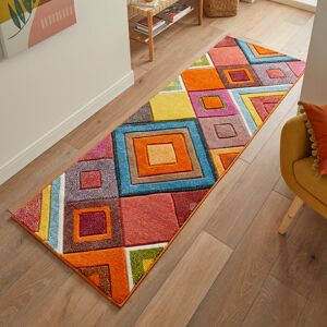 Concept Looms Orange Rug Multicolour Runner 80 x 240cm Concept Looms Orange Rug Multicolour Runner 80 x 240cm