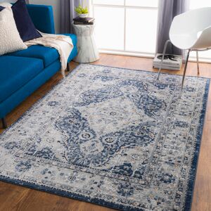 Blue Elephant Mather Navy Rug Blue;Beige;Yellow;Silver;Cream Rectangle 120 x 170 cm Blue Elephant Mather Navy Rug Blue;Beige;Yellow;Silver;Cream Rectangle 120 x 170 cm