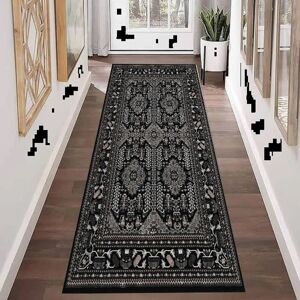 Langley Street New Stylish Traditional Long Hallway Runner Rug Bedroom Carpet Soft Rugs Kitchen Floor Mat* Black Runner 80 x 300 cm Langley Street New Stylish Traditional Long Hallway Runner Rug Bedroom Carpet Soft Rugs Kitchen Floor Mat* Black Runner 80 x 300 cm