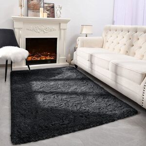 Canora Grey Akiyoshi Soft & Fluffy Living Room/Bedroom Shaggy Area Rugs Black Rectangle 120 x 170cm Canora Grey Akiyoshi Soft & Fluffy Living Room/Bedroom Shaggy Area Rugs Black Rectangle 120 x 170cm