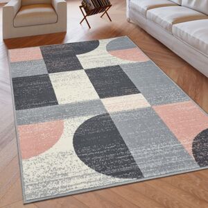 Corrigan Studio Fullilove Machine Woven Black/Grey/Pink Rug Black/Grey/Pink Rectangle 120 x 170cm Corrigan Studio Fullilove Machine Woven Black/Grey/Pink Rug Black/Grey/Pink Rectangle 120 x 170cm