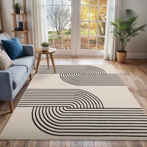 17 Stories Reagyn Modern Machine Woven Area Rug Black;Off-White Rectangle 150 x 213 cm 17 Stories Reagyn Modern Machine Woven Area Rug Black;Off-White Rectangle 150 x 213 cm