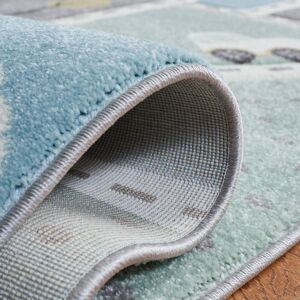 Zoomie Kids Carousel Kids Town Area Rug In Grey / Light Blue Gray;Light Blue Rectangle 119.38 x 304.8cm Zoomie Kids Carousel Kids Town Area Rug In Grey / Light Blue Gray;Light Blue Rectangle 119.38 x 304.8cm