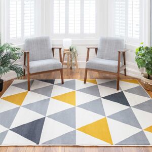 Hashtag Home Zhora Tufted Ochre Grey Geometric Rug Grey;Ochre Rectangle 160 x 230cm Hashtag Home Zhora Tufted Ochre Grey Geometric Rug Grey;Ochre Rectangle 160 x 230cm