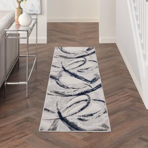 Metro Breux Abstract Blue;Light Grey;Beige Area Rug Grey Navy Runner 66 x 229cm Metro Breux Abstract Blue;Light Grey;Beige Area Rug Grey Navy Runner 66 x 229cm