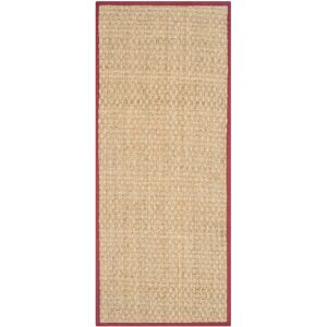 Ebern Designs Natural Fiber Rikko Border Area Rug In Natural & Red Tan Runner 76 x 183 cm Ebern Designs Natural Fiber Rikko Border Area Rug In Natural & Red Tan Runner 76 x 183 cm