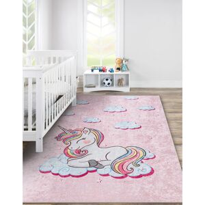 Zoomie Kids Doreen Machine Woven Pink Area Rug Pink Rectangular 140 x 190cm Zoomie Kids Doreen Machine Woven Pink Area Rug Pink Rectangular 140 x 190cm