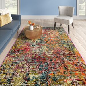 Langley Street Destini Digital Flatweave Orange/Red/Yellow Rug Yellow;Pink Rectangle 160 x 230cm Langley Street Destini Digital Flatweave Orange/Red/Yellow Rug Yellow;Pink Rectangle 160 x 230cm