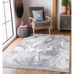 Metro Menezes Thick Soft Machine Woven Grey/White Rug Grey/White 120cm W X 170cm L Metro Menezes Thick Soft Machine Woven Grey/White Rug Grey/White 120cm W X 170cm L