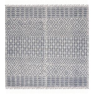 Bloomsbury Market Vintage Look Hand Woven Area Rug Ivory;Navy Square 183 cm Bloomsbury Market Vintage Look Hand Woven Area Rug Ivory;Navy Square 183 cm