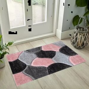 Metro Extra Large Thick Shaggy Rug Soft Living Room Bedroom Carpet Hallway Rugs Pink Grey Rectangle 60 x 110 cm Metro Extra Large Thick Shaggy Rug Soft Living Room Bedroom Carpet Hallway Rugs Pink Grey Rectangle 60 x 110 cm