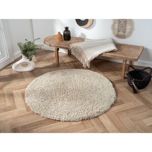 17 Stories Shaggy Lush Beige Rug Beige Round 100cm 17 Stories Shaggy Lush Beige Rug Beige Round 100cm