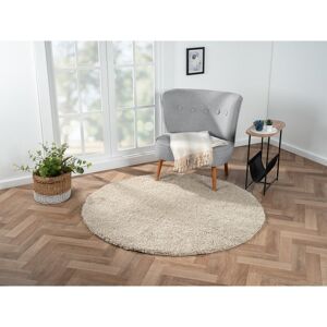 17 Stories Shaggy Lush Beige Rug Beige Round 150cm 17 Stories Shaggy Lush Beige Rug Beige Round 150cm