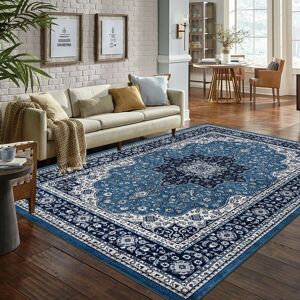 Rosalind Wheeler New Luxury Large Traditional Rugs For Bedroom Living Room Carpet Hallway Runner Blue Rectangle 240 x 320cm Rosalind Wheeler New Luxury Large Traditional Rugs For Bedroom Living Room Carpet Hallway Runner Blue Rectangle 240 x 320cm
