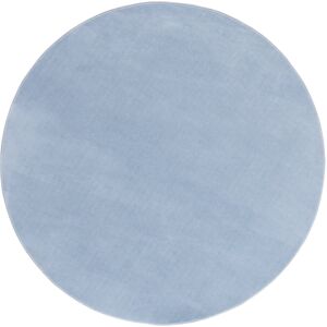 Latitude Run Antarious Solid Colour Power Loom Blue Area Rug Blue Round 183cm Latitude Run Antarious Solid Colour Power Loom Blue Area Rug Blue Round 183cm
