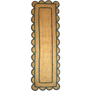 Bloomsbury Market Green Scalloped Jute Rug Brown 60cm W X 245cm L Bloomsbury Market Green Scalloped Jute Rug Brown 60cm W X 245cm L
