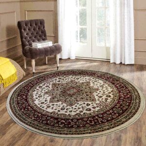 Rosalind Wheeler New Luxury Large Traditional Rugs For Bedroom Living Room Carpet Hallway Runner Cream Round 120cm Rosalind Wheeler New Luxury Large Traditional Rugs For Bedroom Living Room Carpet Hallway Runner Cream Round 120cm