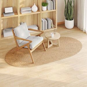 House of Hampton Oval Machine Braided Area Rug Brown Oval 100 x 200 cm House of Hampton Oval Machine Braided Area Rug Brown Oval 100 x 200 cm