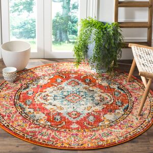 Latitude Vive Tekamah Power Loom Orange/Light Blue Area Rug Orange/Light Blue Round 152cm Latitude Vive Tekamah Power Loom Orange/Light Blue Area Rug Orange/Light Blue Round 152cm