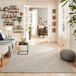 Ebern Designs Dekyra Handwoven Wool Grey Rug Grey Rectangle 90 x 160cm Ebern Designs Dekyra Handwoven Wool Grey Rug Grey Rectangle 90 x 160cm