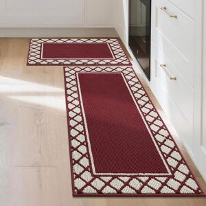 17 Stories Gray Absorbent Kitchen Runner Rug Mats 2 Pieces for Kitchen, Nonslip TPR Backed Carpet Rugs, 50x76cm+50x122cm Red 1cm H X 122cm L X 50cm W 17 Stories Gray Absorbent Kitchen Runner Rug Mats 2 Pieces for Kitchen, Nonslip TPR Backed Carpet Rugs, 50x76cm+50x122cm Red 1cm H X 122cm L X 50cm W