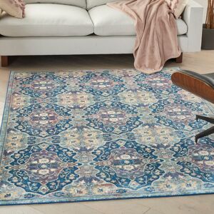 Nourison Ankara global - Area Rug Blue Rectangle 5'3" x 7'6" Nourison Ankara global - Area Rug Blue Rectangle 5'3" x 7'6"