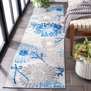 Blue Elephant Kellems Indoor/Outdoor Grey/Royal Blue Rug Gray Runner 61 x 244cm Blue Elephant Kellems Indoor/Outdoor Grey/Royal Blue Rug Gray Runner 61 x 244cm