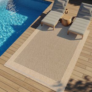 Highland Dunes Saraya Boho Jute-Look Beige Brown Area Rug Black Rectangle 275 x 200 cm Highland Dunes Saraya Boho Jute-Look Beige Brown Area Rug Black Rectangle 275 x 200 cm