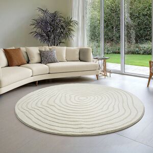 17 Stories Tandra - modern short pile carpet living room bedroom with high-low effect, 3D effect, high pile density and pleasantly soft, (Cream) Cream Round 160 cm 17 Stories Tandra - modern short pile carpet living room bedroom with high-low effect, 3D effect, high pile density and pleasantly soft, (Cream) Cream Round 160 cm