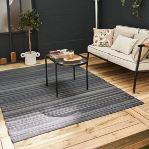 THE RUGS Rainbow Collection Outdoor Rug Striped Design in Dark Grey Dark Grey Rectangle 180cm x 270cm THE RUGS Rainbow Collection Outdoor Rug Striped Design in Dark Grey Dark Grey Rectangle 180cm x 270cm
