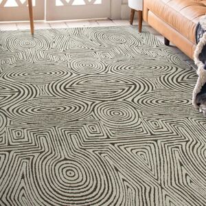 Chanille Ivy Bronx - Ebony Ivory Beige Rectangle 200 x 280cm Chanille Ivy Bronx - Ebony Ivory Beige Rectangle 200 x 280cm