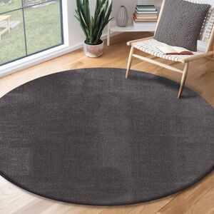 The Carpet Relax - Modern Rug, Fluffy, Short Pile, Non-Slip Underside, Washable up to 30°C, Super-Soft, Fur Look, Anthracite Anthrazit Round 200cm The Carpet Relax - Modern Rug, Fluffy, Short Pile, Non-Slip Underside, Washable up to 30°C, Super-Soft, Fur Look, Anthracite Anthrazit Round 200cm