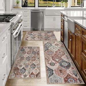 Lark Manor Sets of 3 Moroccan Trellis Kitchen Rug Non Slip Washable Kitchen Mats Blue 0.5cm H X 50.8cm L X 119cm W Lark Manor Sets of 3 Moroccan Trellis Kitchen Rug Non Slip Washable Kitchen Mats Blue 0.5cm H X 50.8cm L X 119cm W