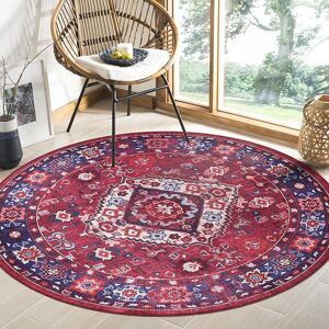 Langley Street Traditional Area Rug Modern Non Slip Mat Large Entryway Rugs Washable Carpet Pad For Bedroom - 1307 Multicolor Round 160 cm Langley Street Traditional Area Rug Modern Non Slip Mat Large Entryway Rugs Washable Carpet Pad For Bedroom - 1307 Multicolor Round 160 cm