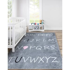 Zoomie Kids Findlay Machine Woven Grey Area Rug Grey Rectangular 140 x 190cm Zoomie Kids Findlay Machine Woven Grey Area Rug Grey Rectangular 140 x 190cm