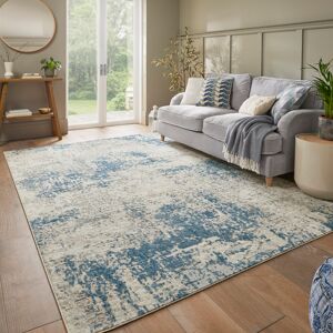 Mercury Edgeworth Abstract Machine Woven Cream Blue Area Rug Blue;Cream Rectangle 160cm x 230cm Mercury Edgeworth Abstract Machine Woven Cream Blue Area Rug Blue;Cream Rectangle 160cm x 230cm