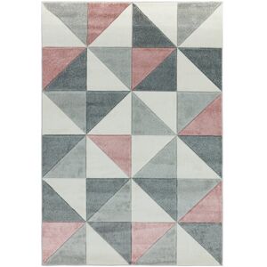 Ebern Designs Sanjuan Cubic Pink/Grey Rug Rectangle 80cm x 150cm Ebern Designs Sanjuan Cubic Pink/Grey Rug Rectangle 80cm x 150cm