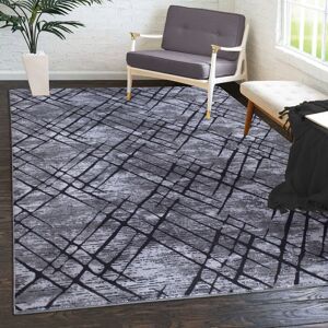 Borough Wharf Emsley Living Room Grey/Black Rug Grey/Black Rectangle 160 x 230cm Borough Wharf Emsley Living Room Grey/Black Rug Grey/Black Rectangle 160 x 230cm