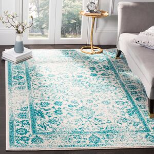 Latitude Vive Stromsburg Power Loom Ivory/Teal Rug Ivory/Teal Rectangle 122 x 183 cm Latitude Vive Stromsburg Power Loom Ivory/Teal Rug Ivory/Teal Rectangle 122 x 183 cm