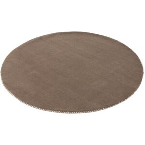 Carpetfine Solid Colour Wool Hand Woven Area Rug Taupe Around 120cm Carpetfine Solid Colour Wool Hand Woven Area Rug Taupe Around 120cm