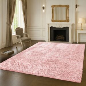 17 Stories Dreamy Light Pink Shaggy Area Rug - Hypoallergenic Thick Pile Rug for Girl's and BabiesBedroom Pink Rectangle 160 x 230 cm 17 Stories Dreamy Light Pink Shaggy Area Rug - Hypoallergenic Thick Pile Rug for Girl's and BabiesBedroom Pink Rectangle 160 x 230 cm