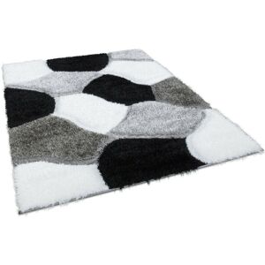 Metro Hollingshead Shaggy Black/White Rug Black/White Rectangle 80 x 150cm Metro Hollingshead Shaggy Black/White Rug Black/White Rectangle 80 x 150cm