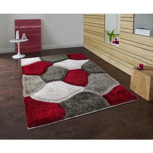 Ivy Bronx Carolena Handmade Shag Grey/Red Rug Grey/Red Rectangle 120 x 170cm Ivy Bronx Carolena Handmade Shag Grey/Red Rug Grey/Red Rectangle 120 x 170cm