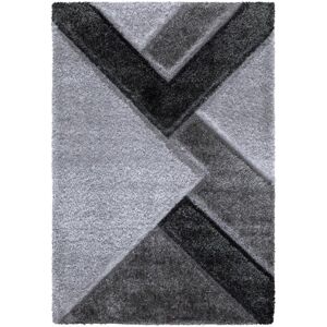 Metro Woodway Shaggy Grey/Black Rug Silver;Grey Rectangle 160 x 230cm Metro Woodway Shaggy Grey/Black Rug Silver;Grey Rectangle 160 x 230cm
