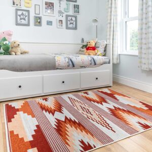 Natur Pur Cohle Orange Red Aztec Power Loom Area Rug Orange Rectangle 120 x 170cm Natur Pur Cohle Orange Red Aztec Power Loom Area Rug Orange Rectangle 120 x 170cm