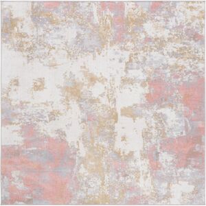 Ivy Bronx Bayside Mirage Machine Washable Non-Slip Area Rug in Pink & White Square 201 cm Ivy Bronx Bayside Mirage Machine Washable Non-Slip Area Rug in Pink & White Square 201 cm