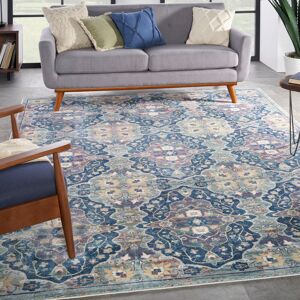 Nourison Ankara global - Area Rug Blue Rectangle 7'10" x 9'10" Nourison Ankara global - Area Rug Blue Rectangle 7'10" x 9'10"