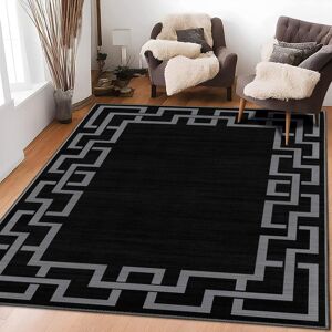17 Stories Ty Machine Woven Super Soft Area Rug Black Rectangle 200 x 290cm 17 Stories Ty Machine Woven Super Soft Area Rug Black Rectangle 200 x 290cm