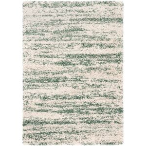 Rio Hudson Shag Striped Area Rug in Ivory & Green Green Rectangle 91 x 152 cm Rio Hudson Shag Striped Area Rug in Ivory & Green Green Rectangle 91 x 152 cm