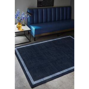 Brayden Studio Anwitha Bordered Handmade Navy Area Rug Navy Rectangle 200 x 300cm Brayden Studio Anwitha Bordered Handmade Navy Area Rug Navy Rectangle 200 x 300cm